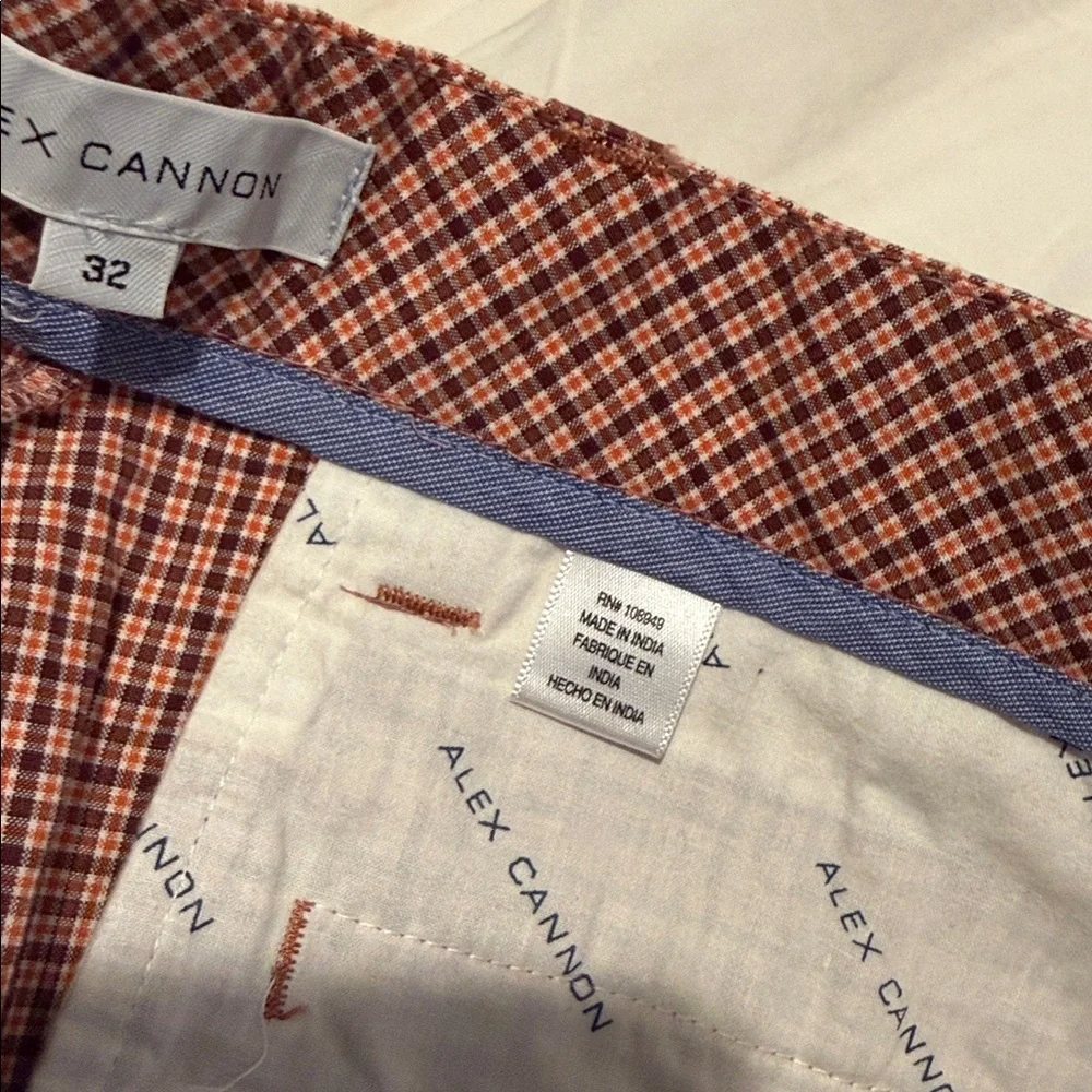 Alex Cannon Micro Check Golf Shorts Men's Preppy Size 32‎
